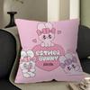 E-Esther Bunny Cartoon Cushion Cover Decorative Pillow Sofa Home Decor Case Pillow Cases