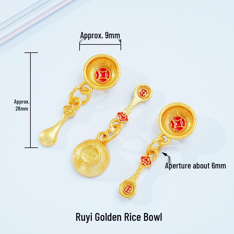 Year of the Horse Sand Gold Non-Fading Drip Oil Beaded DIY Bracelet and Jewelry Accessories.