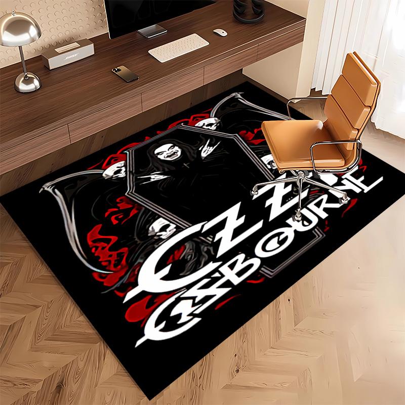 1pc Ozzy Madman Print Area Rug - Soft, Washable Non-Slip Indoor Mat, Living Room, Home Office Decorative Rug,Office Decorative
