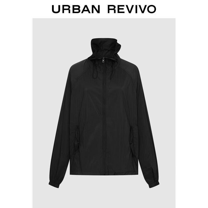 

Женская куртка UR свободного кроя на молнии с воротником-стойкой и кулиской M-L