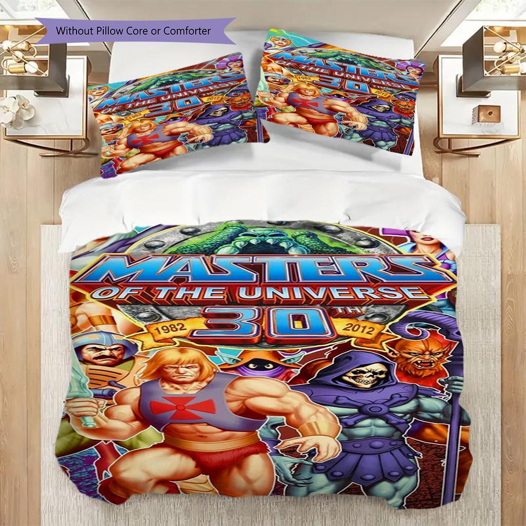 Heman Masters Universe Threepiece Set 1 Duvet Cover 2 Pillowcase Without Core Bedding Set Christmas Birthday Gift Soft And Comfortable