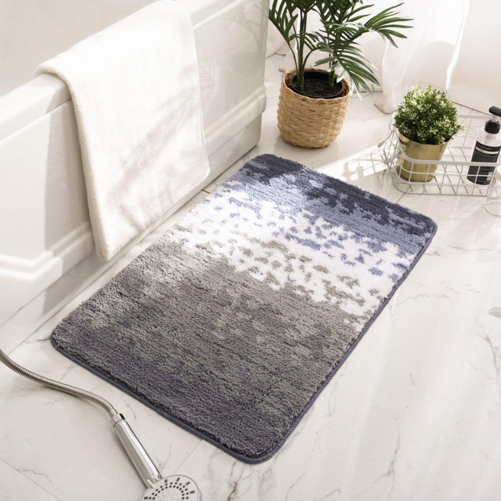 Print Sponge Bathroom Cashmere Thickening Mat Bath Non-slip Carpets In Wash Basin Bathtub  Floor Rug Shower Room Doormat Memory Foam 3D Pad