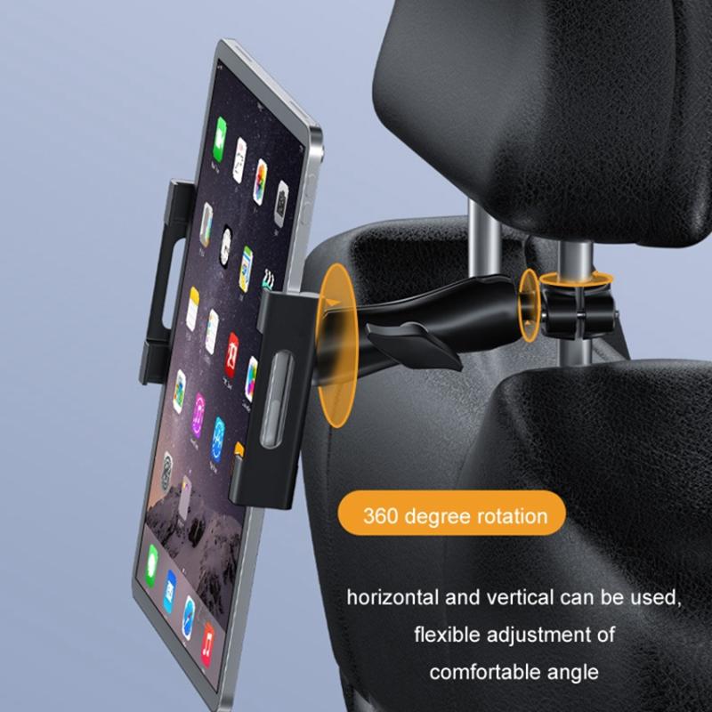 Car Headrest Metal Phone Mount Stretchable Car Seat Back Tablet Holder Compatible with 4.7-11 Inch Cellphone,Tablets