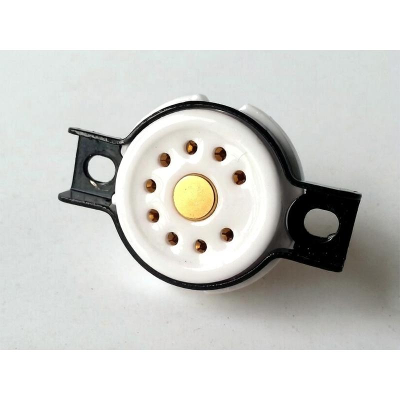 9-Pin Keramikröhrenfassung, ABS-Kupferbasis für die Reparatur von Audiogeräten und DIY-Verstärkerbauprojekte, 1 Stück