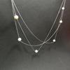 Silver Necklace with Natural Baroque Pearls, Weight of the Item 7.67 G (2174998)