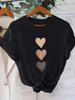 HeartPatterned TShirt ShortSleeve Casual RoundNeck Top Spring And Summer Wo'S Clothing3d Shirts Grap