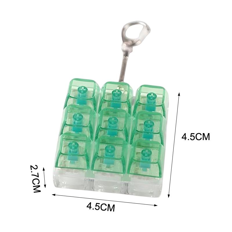 Hot 9 Keys Mechanical Keyboard Axis Tester Finger Keyboards Key Toy Stress Relief Fidget Button Toys Keycap Keychain Gift