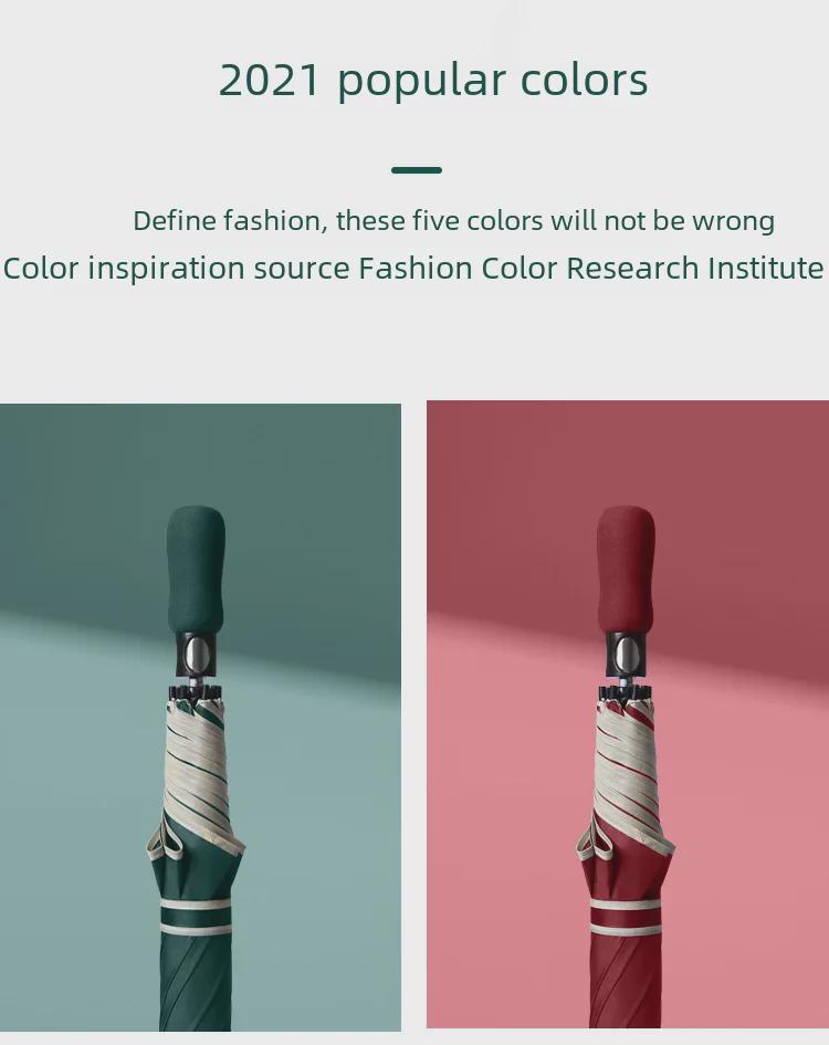 Umbrelă de golf 2021 rezistentă la intemperii, culoare solidă: Automat, Dublu, Logo Personalizat pentru Afacere