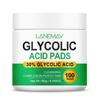 100 Count Glycolic Acid Pads with Vitamin B5, C & E - Phthalate-Free, Unscented, Brightening Flakes for Face, Niacinamide & Glycerin Infused