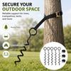 Garden Tree Staking Kit, Iron Helical Ground Stakes with Wide Eyelet Connections for Yards, Nurseries and Fruit Tree Areas