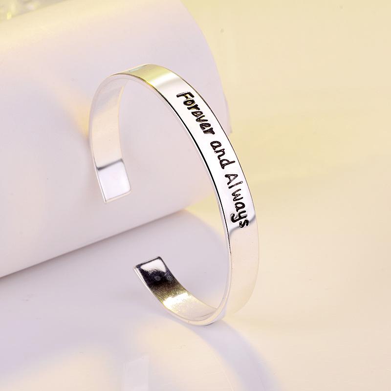 Open Loop Silver Plated Fashionable Bracelet for Mother's Day Birthday Gift