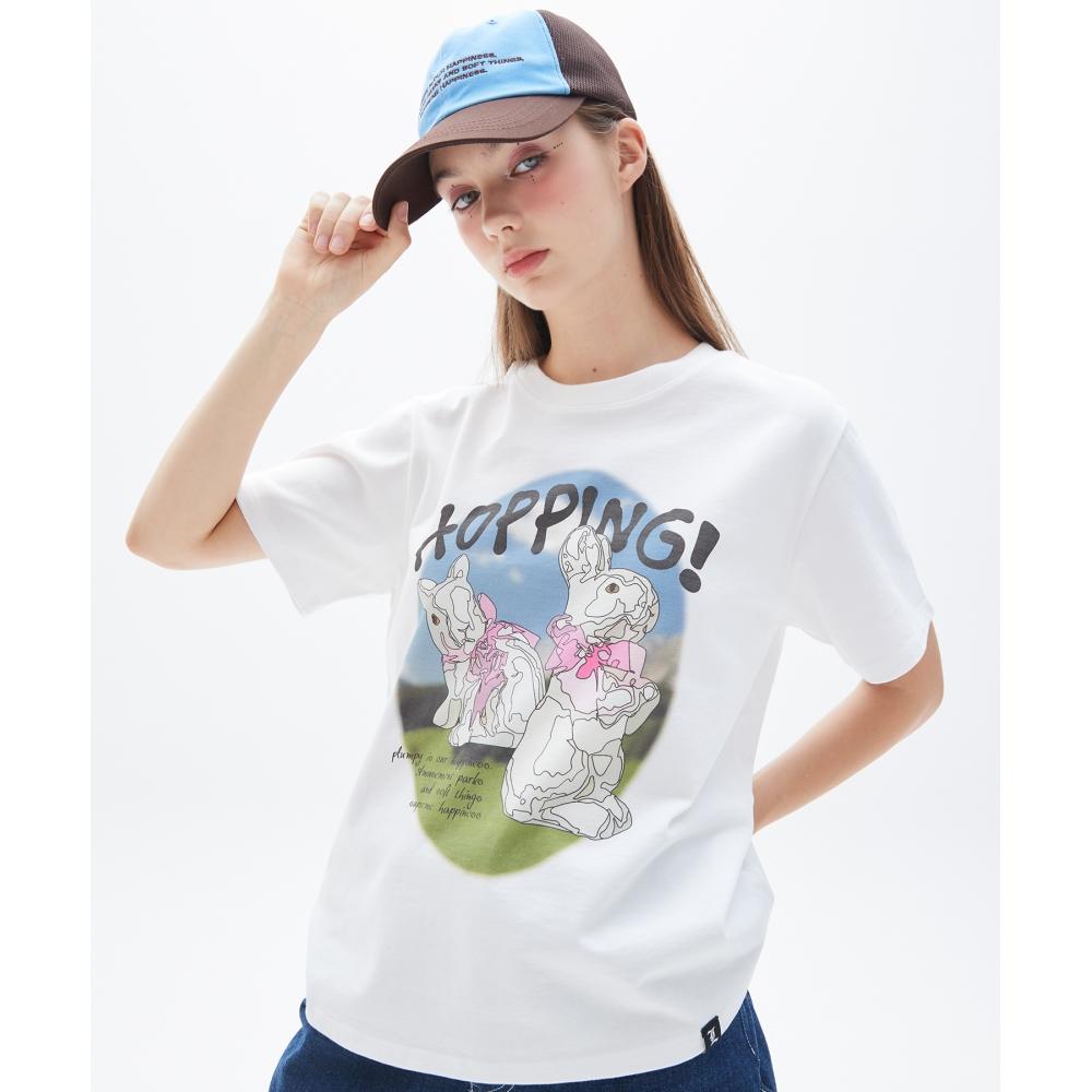 

LUV IS TRUE PY HOPPING RABBIT TEEWHITE