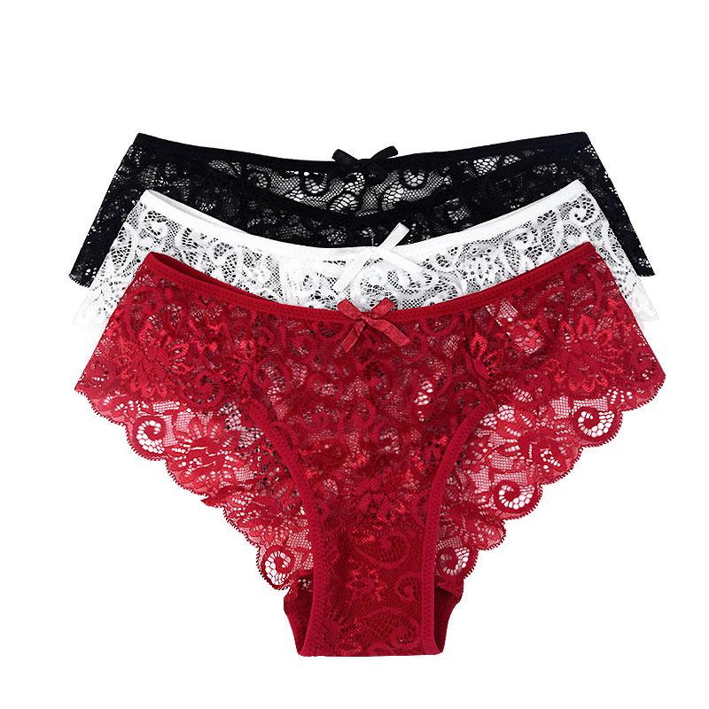 FallSweet 3 Teile/los! Frauen Sexy Spitzenhöschen Sexy Slips S bis XL Unterwäsche