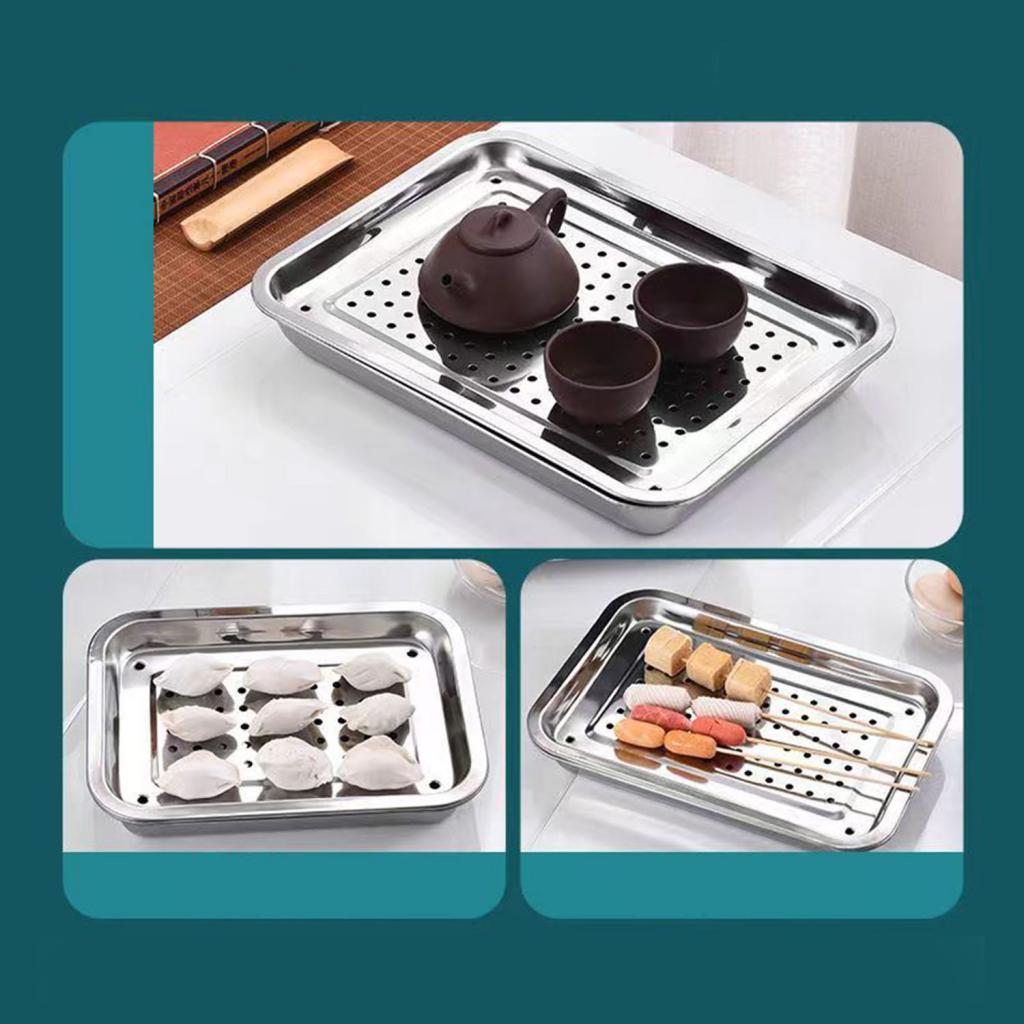 Stainless Steel Tea Serving Tray Draining Water Kung Fu Tray Drawer Tea Room Board Table Chinese Tea Tray Ceremony Tools