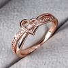1A delicate, fashionable, romantic, and elegant heart-shaped ring with intricate interlaced hollow design, suitable as a gift for Valentine's Day,
