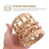 2 Pcs Straw Vase Set Cup Sleeves Rattan Cover Bracket Bunco Ornament Multicooker Glass Grass Trager Accesoeies