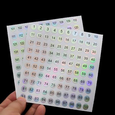 1-1000 Round Waterproof Nail Number Sticker Digital Label Self Adhesive Numbers AVE