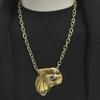 Trendy Hip-Hop Half-Face Mask Pendant Necklace with Cuban Chain Design