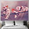 Japanese Cherry Blossom Tapestry Floral Wall Hanging Sakura Decor Aesthetic Room Decor Japanese Style Bohemian Tapestry Nature W
