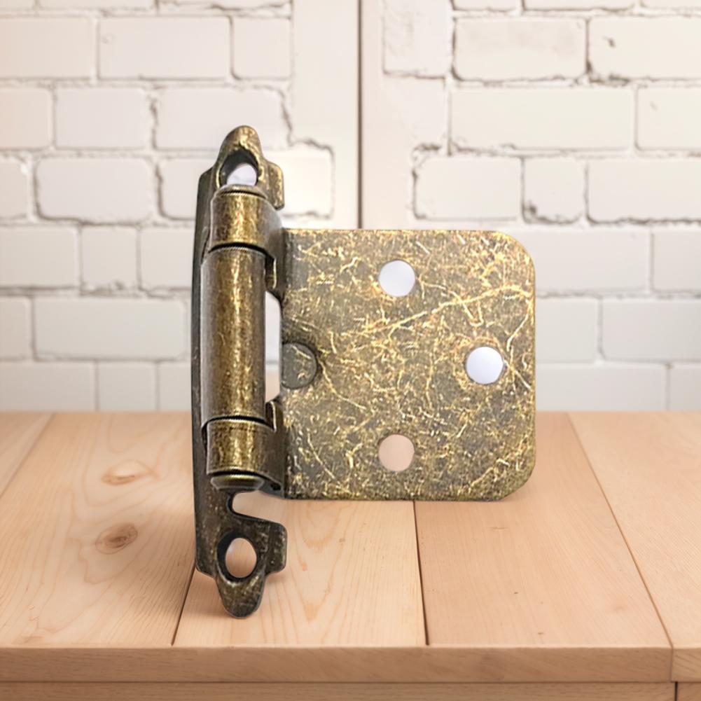 2Pcs Overlay Cabinet Door Flush Hinges with Screws Self Closing Door Hinge Furniture Hardware