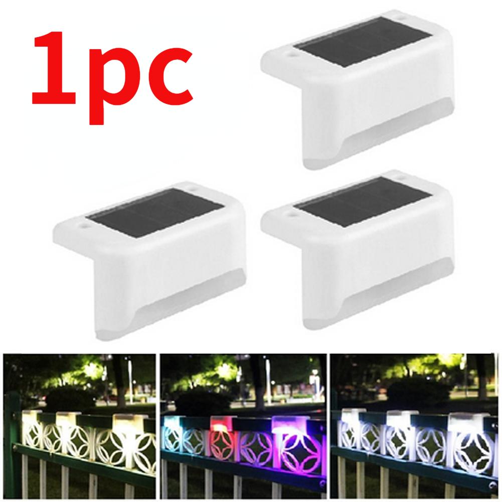 1pc LED Solar Path Stair Lights IP65 Waterproof Outdoor Garden Yard Fence Wall Lamp Staircase Night Light