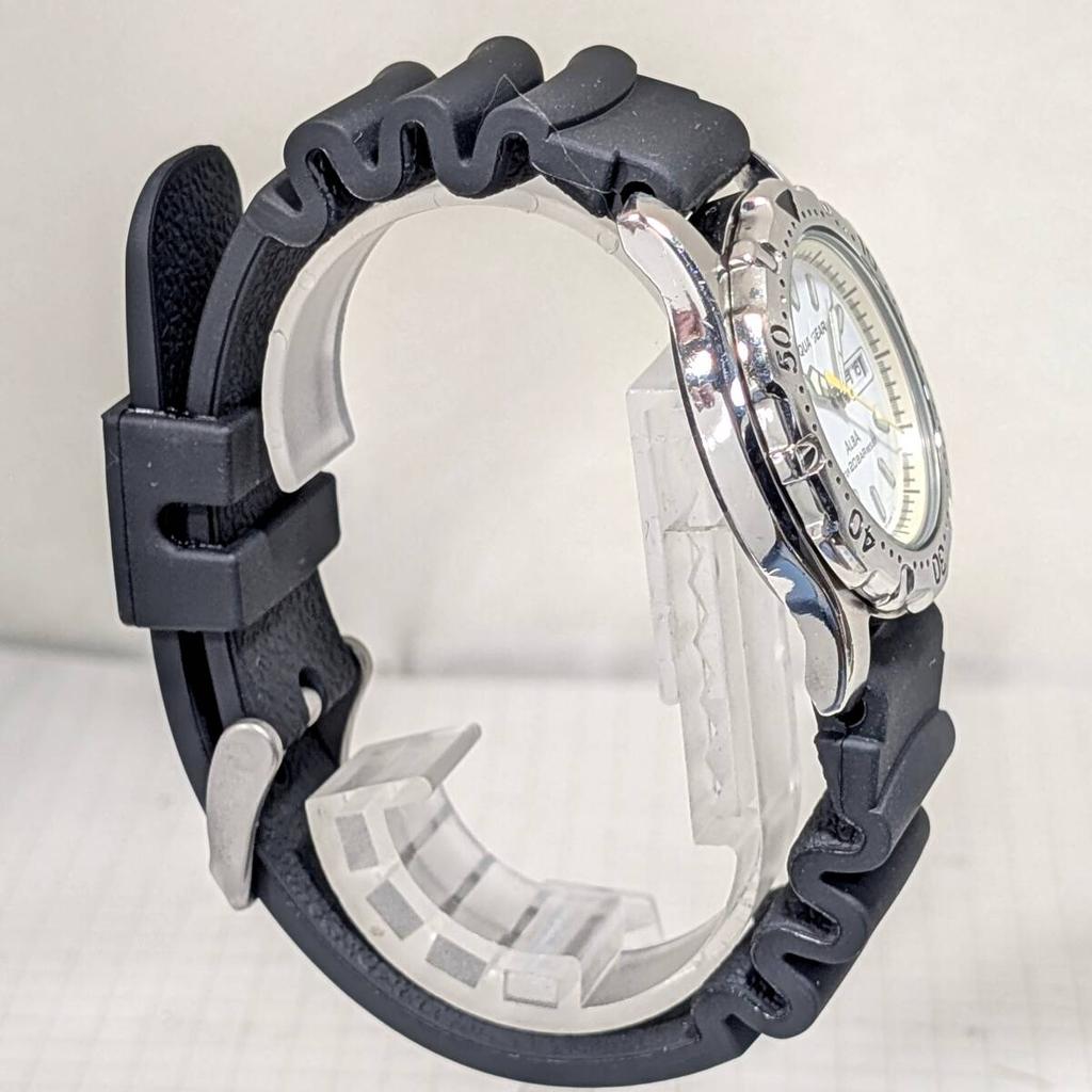 SEIKO ALBA AQUA GEAR Battery and Strap Working Men's Watch, Replaced, Condition, C-05