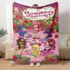 1Pc Strawberry Shortcake Party Blanket For Couch Bed Plush Cozy Fuzzy Blanket Super Soft Warm Blankets For Fall And Winter 0918252