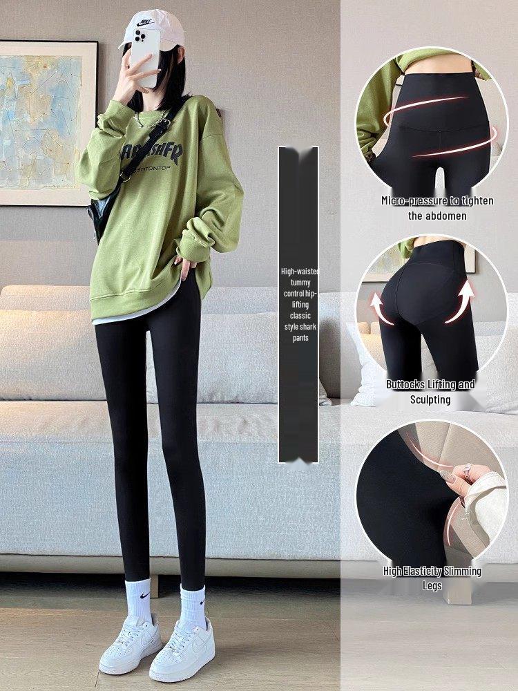 

Women s High-Waisted Black Yoga Pants - Winter 2026 Style, Elastic, Velvet-Enhanced, Plus Size, Thick Base Layer XL (121-135 lbs)