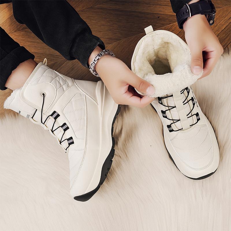 Thick-soled snow boots winter new velvet thickened non-slip warm shoes rotating buckle high-top cotton boots