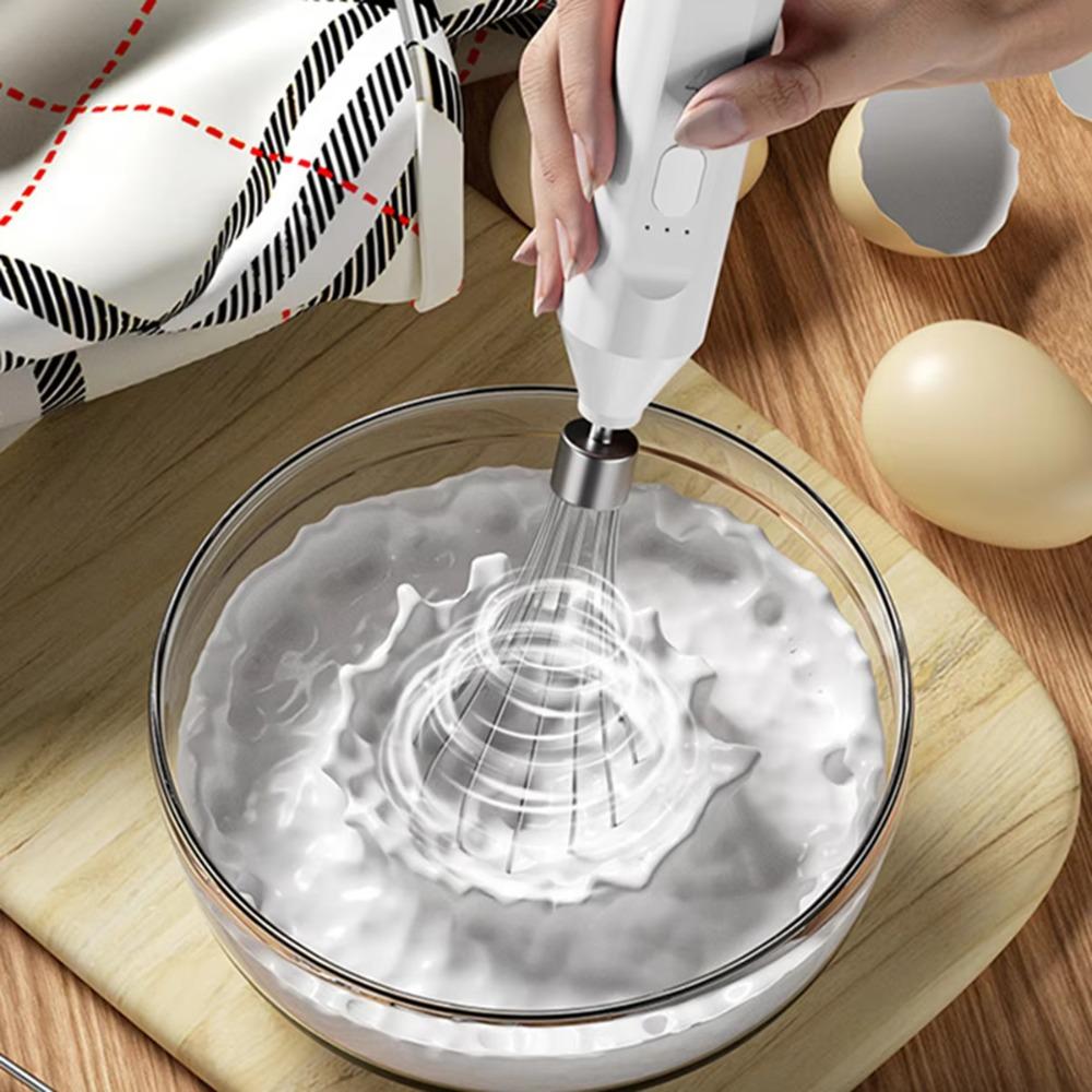 Handheld Electric Egg Whisk Rechargeable Egg Beater Kitchen Baking Tool Egg Mixer Cafe