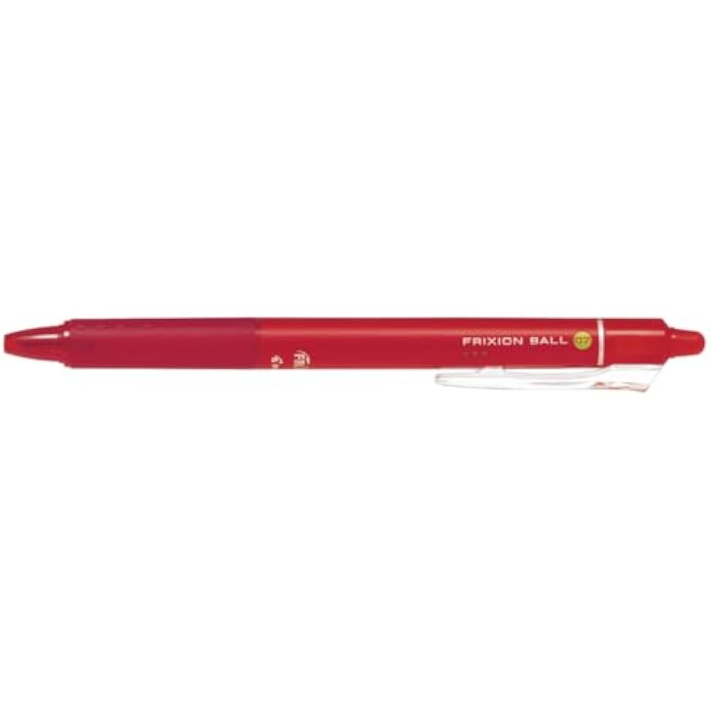 Pilot LFBK230F10R Rubbed and Erase Ballpoint Pen, Frixion Ball Knock, 0.7 Red, 10 Pcs