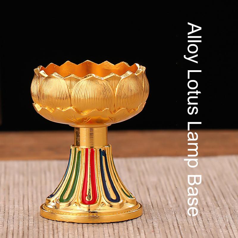 1ks Držák na ghí lampu Buddhistické potřeby Svícen Odolnost Meditace Olejová lampa Slitina Stolní dekorace Obývací pokoj