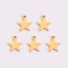 Teamer 5pcs Stainless Steel Charms for Jewelry Making DIY Accessories Sun Star Heart Moon Pendant for Bracelet Necklace Earrings