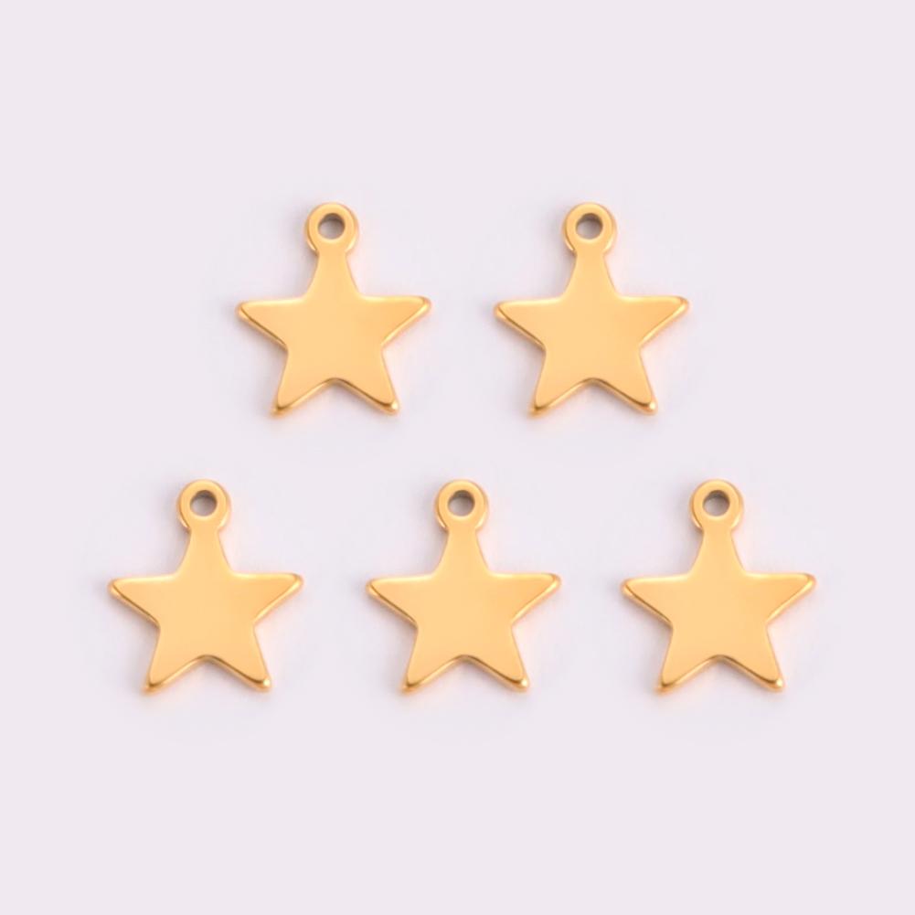 Teamer 5pcs Stainless Steel Charms for Jewelry Making DIY Accessories Sun Star Heart Moon Pendant for Bracelet Necklace Earrings