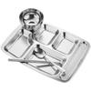 Baizi'en 304 Stainless Steel 6-Compartment Dinner Plate