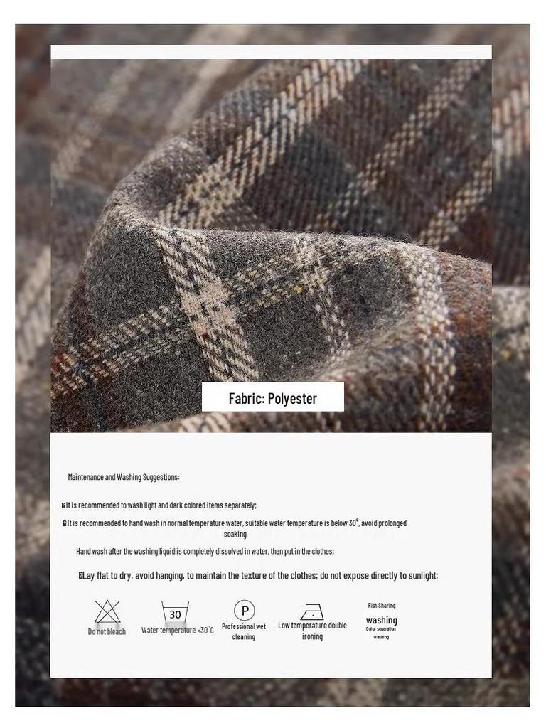 Plus Size Retro Plaid Woolen A-line Skirt - Autumn/Winter Women’s Slimming Hip-hugging Short Skirt