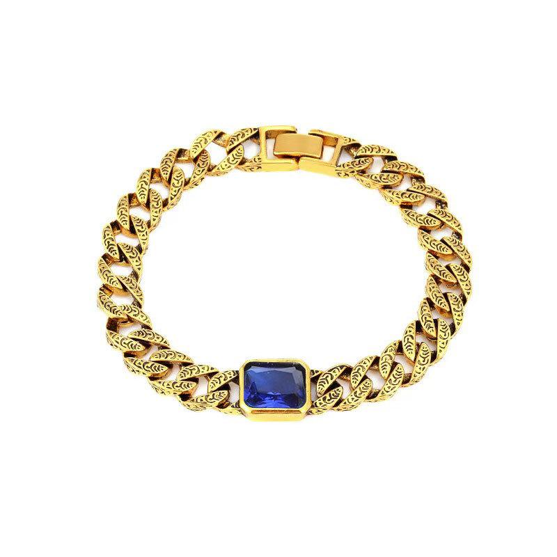 Gem Couple Bracelet, High-End Sense Retro Totem Bracelet, Trendy And Cool Personality Hand Jewelry, Supply