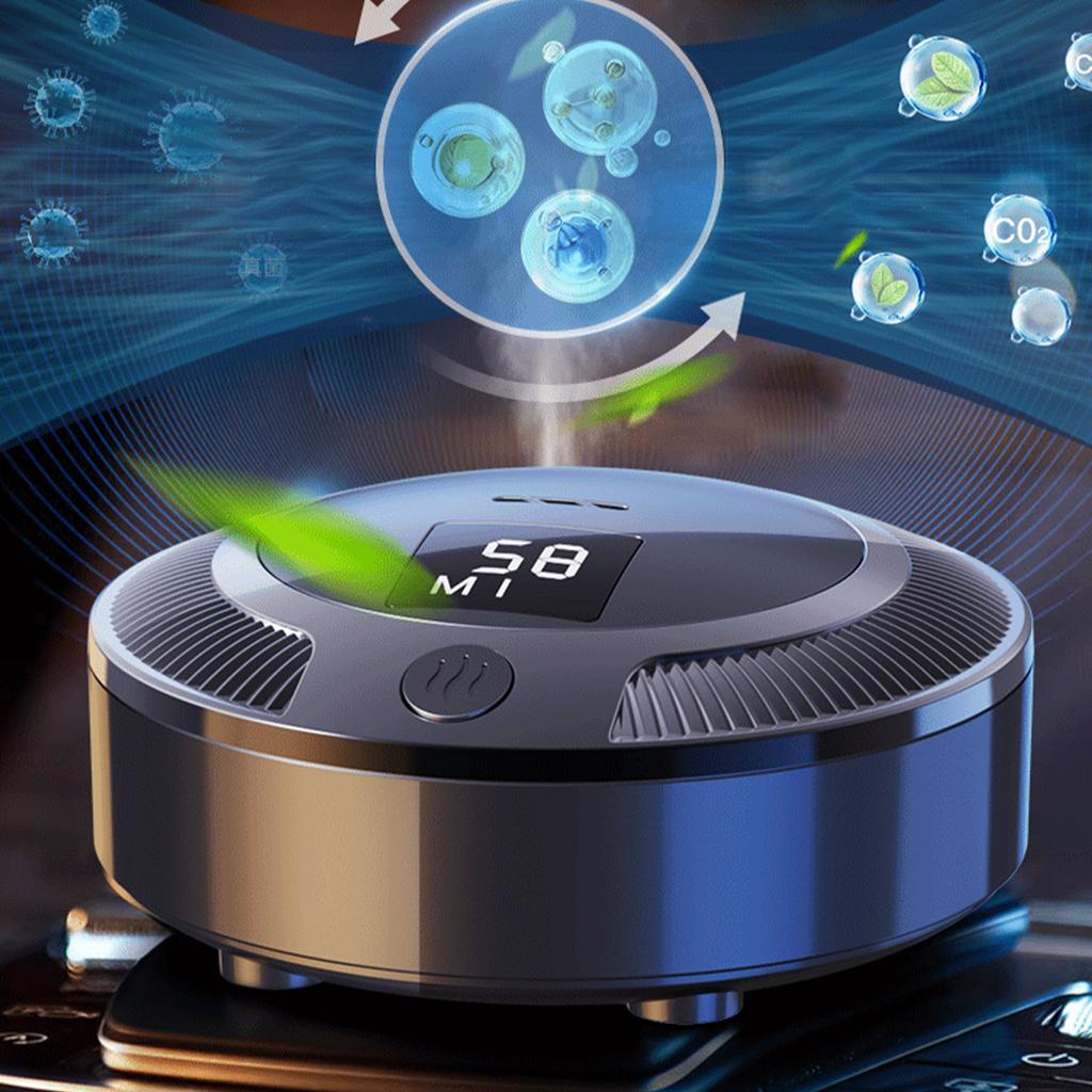 Car air purifier digital display rechargeable car home dual-purpose mini deodorizing artifact car interior ornaments deodorizer