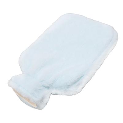 Hot Water Bottle 2000ML Water Injection Hot Water Bag With Plush Cover for Discomfort Relief Blue