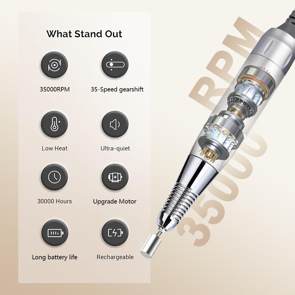 Nail Polish Machine, Portable Battery Nail Polish Machine, Electric Nail Removal and Dead Skin Removal Professional Nail Removal Tool