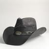 2026 Summer Cowboy Hat Sun Shade Hat Black Summer Thickened Sun Shade Hat Cowboy Straw Hat Men's and Women's Beach
