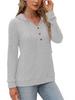 2025 Autumn/Winter Women's Solid Color Ribbed Knit Hoodie Sweater
