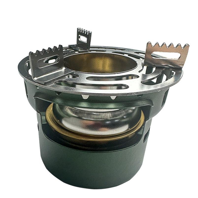 Aluminum Alloy Outdoor Alcohol Stove with Teapot and Insulated Heating Base for Picnic and Household Use