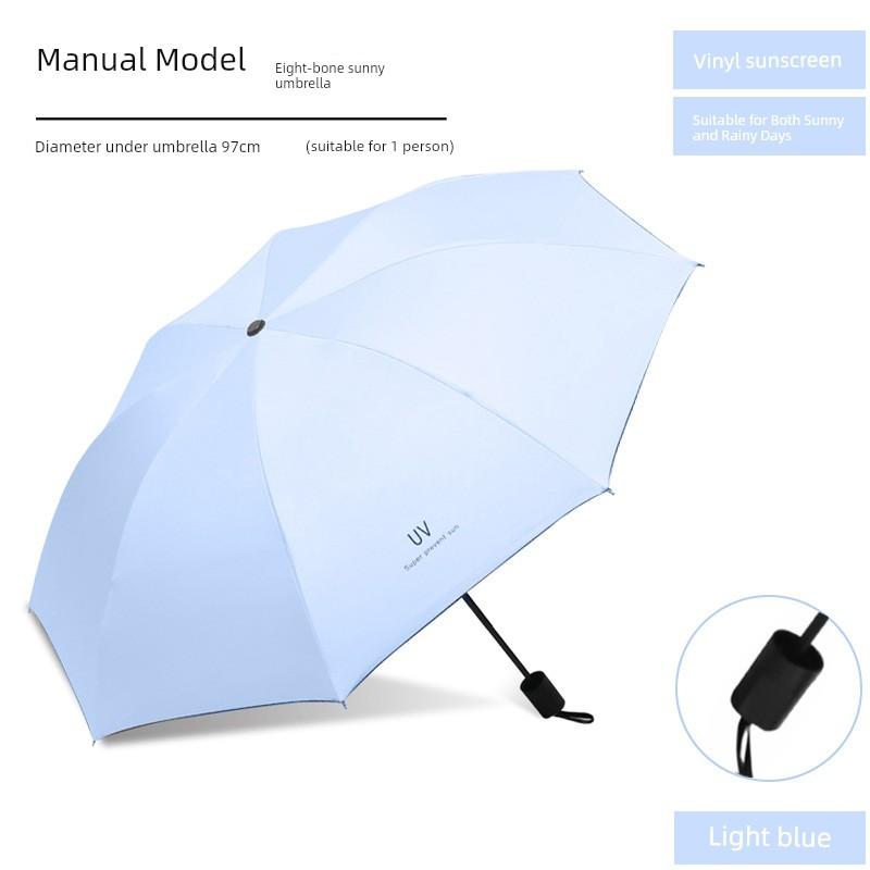 INS Automatic Umbrella Men's and Women's Large Folding Sun Umbrella Student Durable Sun Protection Portable Sun Umbrella Sun Protection