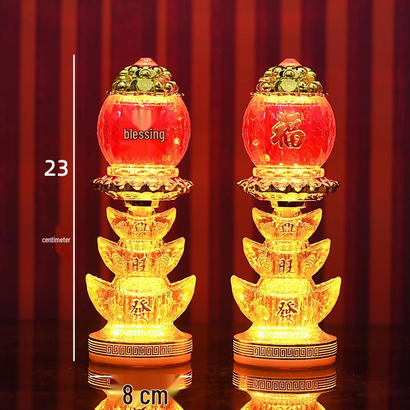 Lotus-Shaped LED Offering Lamp for Buddha & Ancestors