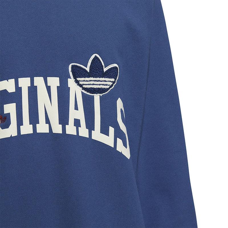 Adidas Originals Logo Pattern Crew Neck Sweatshirt Men Tops Blue HZ8922