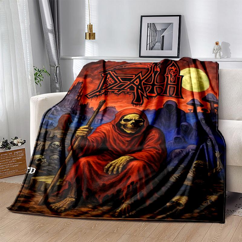 Death Flannel Blanket Soft Warm All-Season Throw, Design for Camping, Car Travel, Hiking Sofa, Bed, Office Perfect Gift for Parties