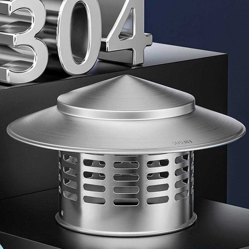 Umbrella shaped cap, stainless steel cover, roof, cylindrical PVC pipe, flue, rainproof cover, ventilation cap
