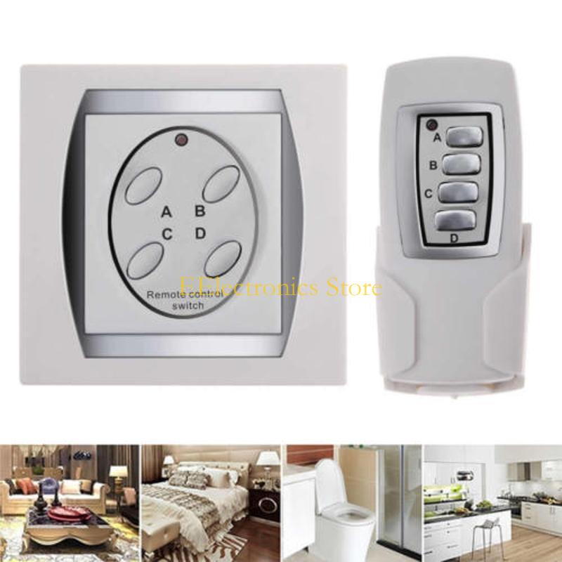 B03C Wireless Remote Controller Radio Switch Remote Control System Receiver Transmitter 4-Channel 50M Remote Control Switch