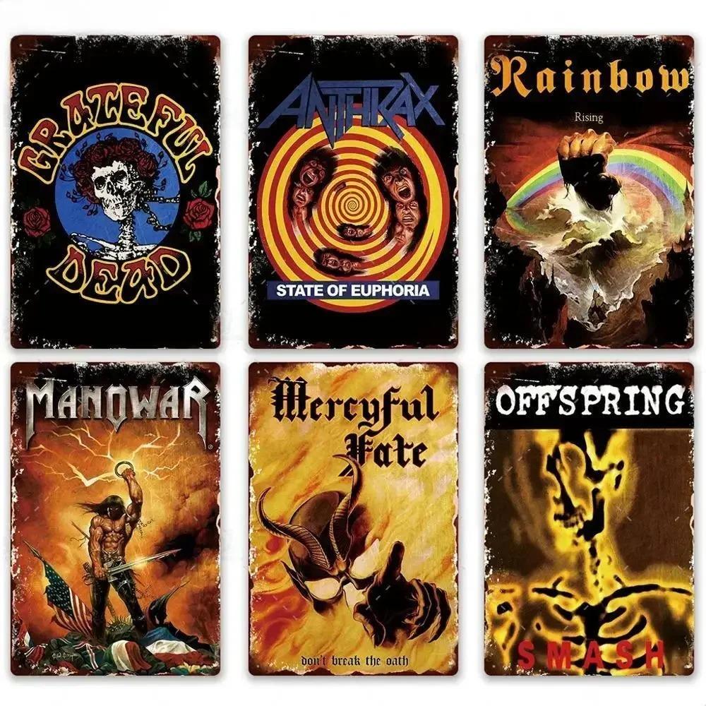 Vintage Rock Band Metal Sign - Aluminum Plaque Poster, Retro Wall Decor for Man Cave Bar Garage